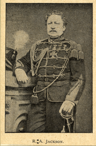 105148 Portret van R.A. Jackson, geboren 1812, luitenant generaal te Utrecht, overleden 1902. Kniestuk van voren, ...